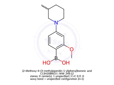 Chemical structure of (2-Methoxy-4-(3-methylpiperidin-1-yl)phenyl)boronic acid