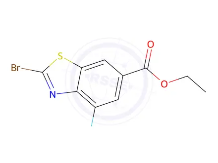 Chemical structure of Ethyl 2-bromo-4-fluorobenzo[d]thiazole-6-carboxylate