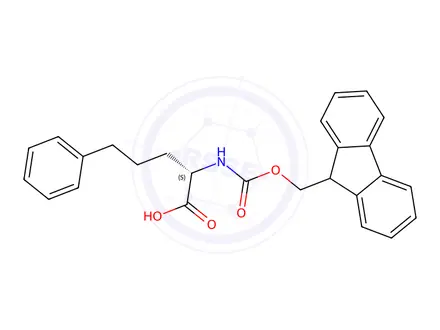 Chemical structure of (S)-2-((((9H-Fluoren-9-yl)methoxy)carbonyl)amino)-5-phenylpentanoic acid