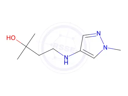 Chemical structure of 2-Methyl-4-((1-methyl-1H-pyrazol-4-yl)amino)butan-2-ol