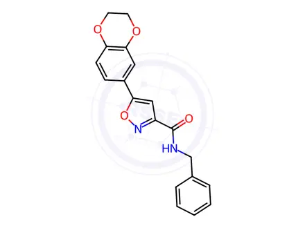Chemical structure of N-Benzyl-5-(2,3-dihydrobenzo[b][1,4]dioxin-6-yl)isoxazole-3-carboxamide