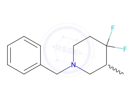 Chemical structure of Piperidine, 4,4-difluoro-3-methyl-1-(phenylmethyl)-