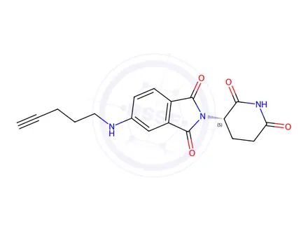 Chemical structure of 2-[(3S)-2,6-dioxo-3-piperidyl]-5-(pent-4-ynylamino)isoindoline-1,3-dione