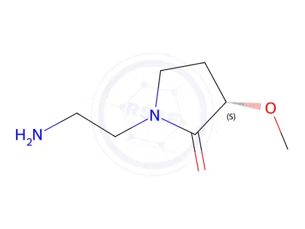 Chemical structure of (S)-1-(2-Aminoethyl)-3-methoxypyrrolidin-2-one