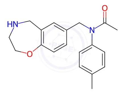 Chemical structure of Acetamide, N-(4-methylphenyl)-N-[(2,3,4,5-tetrahydro-1,4-benzoxazepin-7-yl)methyl]-