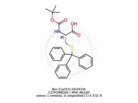 Chemical structure of Boc-Cys(Trt)-OH.DCHA