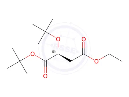 Chemical structure of (2S)-2-tert-Butyloxy-butanedioic Acid tert-Butyl Ethyl Ester