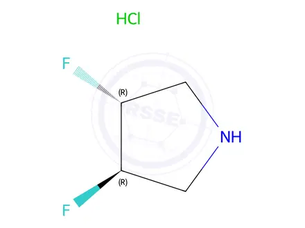Chemical structure of (3R,4R)-3,4-Difluoropyrrolidine hydrochloride