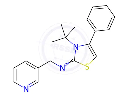 Chemical structure of N-[(2Z)-3-tert-Butyl-4-phenyl-2,3-dihydro-1,3-thiazol-2-ylidene]-1-(pyridin-3-yl)methanamine