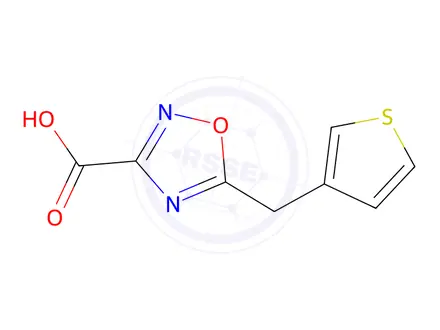 Chemical structure of 5-(Thiophen-3-ylmethyl)-1,2,4-oxadiazole-3-carboxylic acid