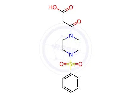 Chemical structure of 3-Oxo-3-[4-(phenylsulfonyl)-1-piperazinyl]propanoic acid