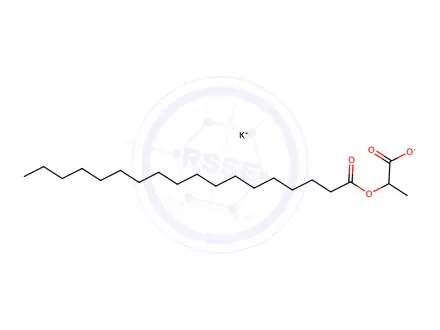 Chemical structure of potassium 1-carboxylatoethyl stearate