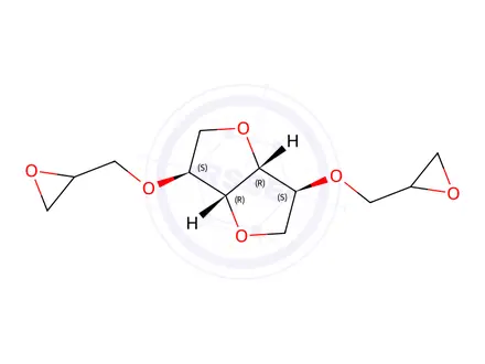 Chemical structure of L-Iditol, 1,4:3,6-dianhydro-2,5-bis-O-(2,3-epoxypropyl)-