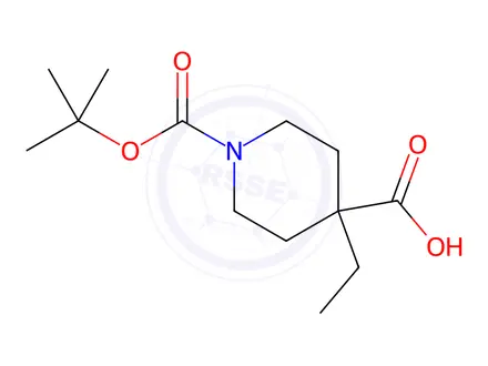 Chemical structure of 1-(tert-Butoxycarbonyl)-4-ethylpiperidine-4-carboxylic acid