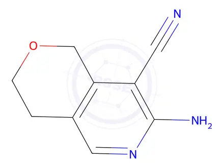 Chemical structure of 7-amino-1H,3H,4H-pyrano[4,3-c]pyridine-8-carbonitrile