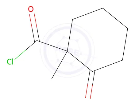 Chemical structure of Cyclohexanecarbonyl chloride, 1-methyl-2-oxo-(9CI)