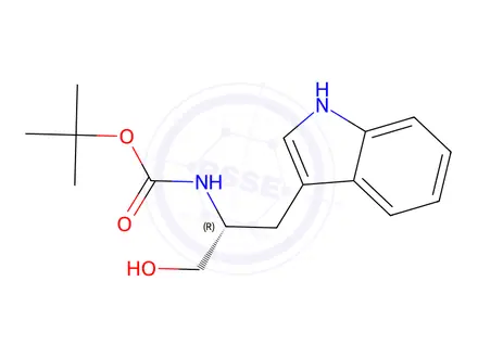 Chemical structure of (R)-tert-Butyl (1-hydroxy-3-(1H-indol-3-yl)propan-2-yl)carbamate