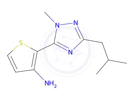 Chemical structure of 2-(3-Isobutyl-1-methyl-1h-1,2,4-triazol-5-yl)thiophen-3-amine