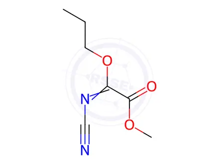 Chemical structure of Acetic acid, (cyanoimino)propoxy-, methyl ester (9CI)