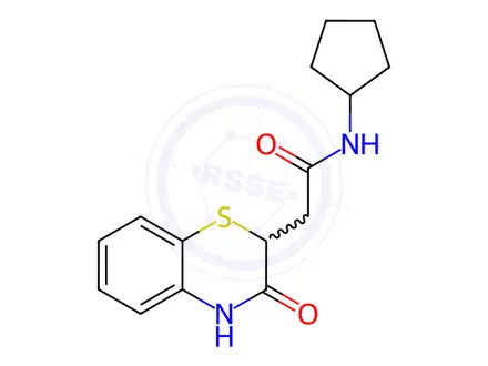 Chemical structure of N-Cyclopentyl-2-(3-oxo-3,4-dihydro-2H-benzo[b][1,4]thiazin-2-yl)acetamide
