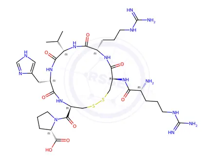 Chemical structure of (D-ARG32)-ANTISTASIN (32-38)