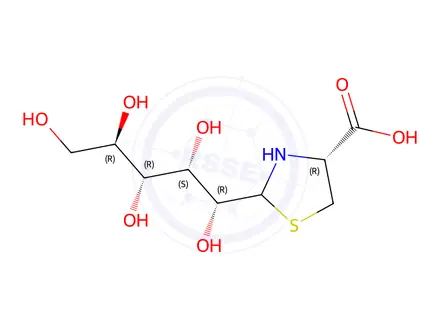 Chemical structure of 2-(D-Gluco-pentylhydroxypentyl)-4(R)-1,3-thiazolidine-4-carboxylic Acid