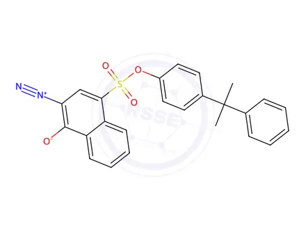 Chemical structure of 4-(1-METHYL-1-PHENYLETHYL)PHENYL 3-DIAZO-3,4-DIHYDRO-4-OXO-1-NAPHTHALENESULFONATE