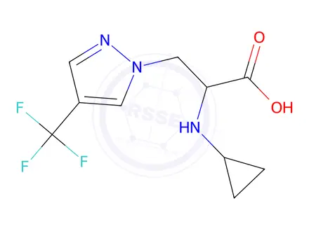 Chemical structure of 2-(Cyclopropylamino)-3-(4-(trifluoromethyl)-1H-pyrazol-1-yl)propanoic acid