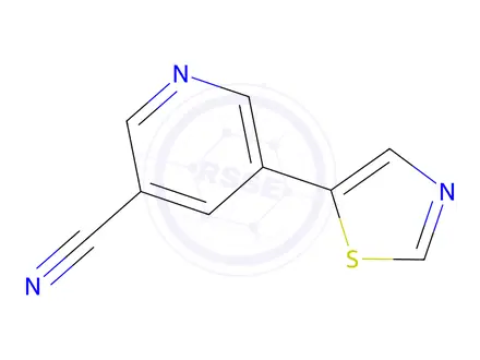 Chemical structure of 5-(Thiazol-5-yl)nicotinonitrile