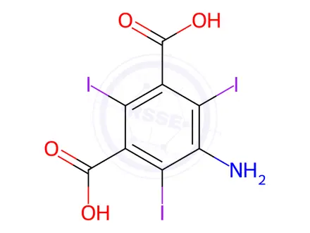 Chemical structure of 5-Amino-2,4,6-triiodoisophthalic (BSC)