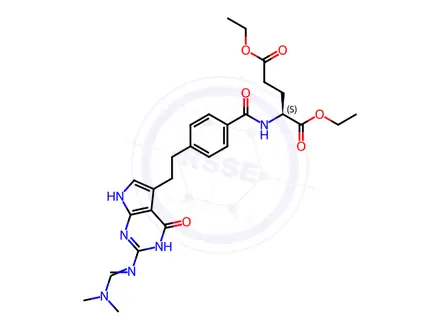 Chemical structure of Pemetrexed Disodium Impurity 129 (Pemetrexed Disodium Diethyl Ester DEF Derivative)