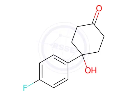 Chemical structure of 4-(4-Fluorophenyl)-4-hydroxycyclohexan-1-one