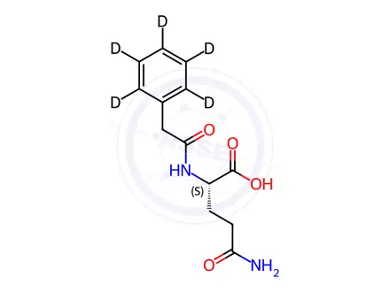 Chemical structure of Phenylacetyl-d5 L-Glutamine