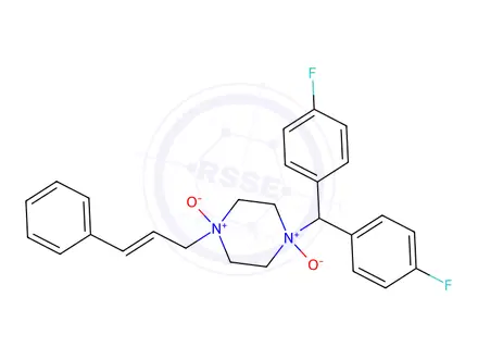 Chemical structure of 1-(bis(4-fluorophenyl)methyl)-4-cinnamylpiperazine 1,4-dioxide