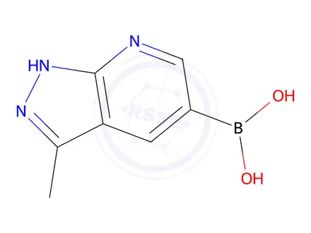 Chemical structure of {3-Methyl-1H-pyrazolo[3,4-b]pyridin-5-yl}boronic acid