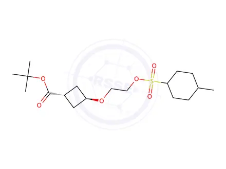 Chemical structure of tert-butyl trans-3-[2-(p-tolylsulfonyloxy)ethoxy]cyclobutanecarboxylate
