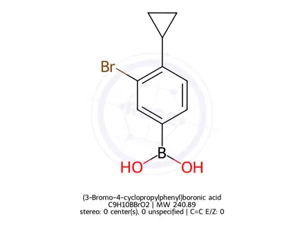 Chemical structure of (3-Bromo-4-cyclopropylphenyl)boronic acid