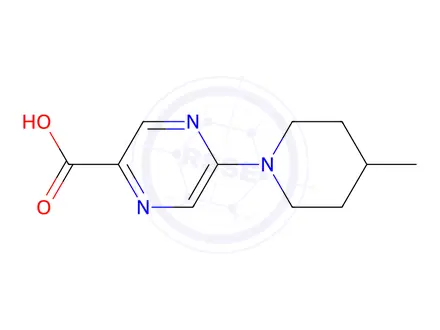 Chemical structure of 5-(4-Methylpiperidin-1-yl)pyrazine-2-carboxylic Acid