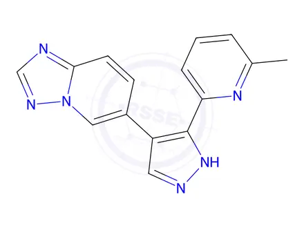 Chemical structure of 6-(3-(6-Methylpyridin-2-yl)-1H-pyrazol-4-yl)-[1,2,4]triazolo[1,5-a]pyridine