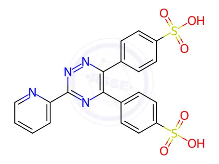Chemical structure of 3-(2-Pyridyl)-5,6-bis(4-sulfophenyl)-1,2,4-triazine