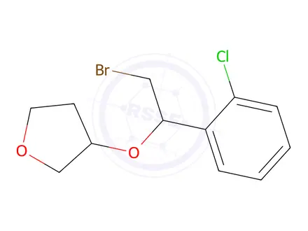 Chemical structure of 3-(2-Bromo-1-(2-chlorophenyl)ethoxy)tetrahydrofuran