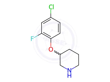 Chemical structure of 3-(4-Chloro-2-fluorophenoxy)piperidine