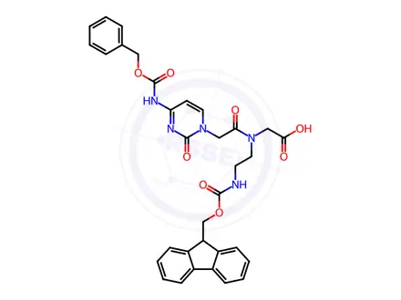 Chemical structure of Glycine, N-[2-[[(9H-fluoren-9-ylMethoxy)carbonyl]aMino]ethyl]-N-[[2-oxo-4-[[(phenylMethoxy)carbonyl]aMino]-1(2H)-pyriMidinyl]acetyl]-