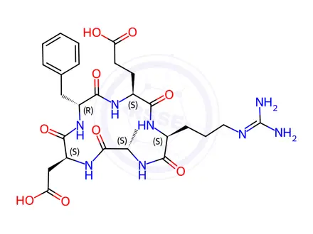 Chemical structure of 3-((2S,5S,8S,11S,14R)-14-Benzyl-11-(carboxymethyl)-5-(3-guanidinopropyl)-8-methyl-3,6,9,12,15-pentaoxo-1,4,7,10,13-pentaazacyclopentadecan-2-yl)propanoic Acid