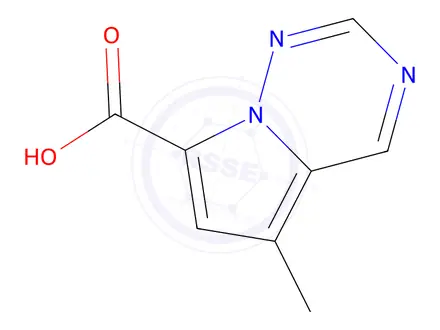 Chemical structure of 5-methylpyrrolo[2,1-f][1,2,4]triazine-7-carboxylic acid