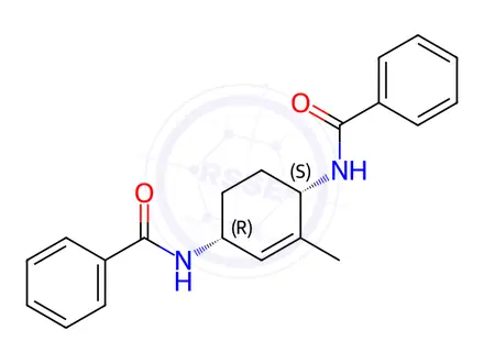 Chemical structure of N,N'-((1S,4R)-2-methylcyclohex-2-ene-1,4-diyl)dibenzamide