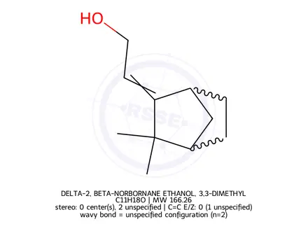 Chemical structure of DELTA-2, BETA-NORBORNANE ETHANOL, 3,3-DIMETHYL