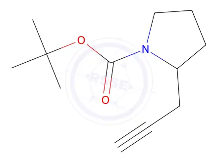 Chemical structure of 1-Pyrrolidinecarboxylic acid, 2-(2-propyn-1-yl)-, 1,1-dimethylethyl ester