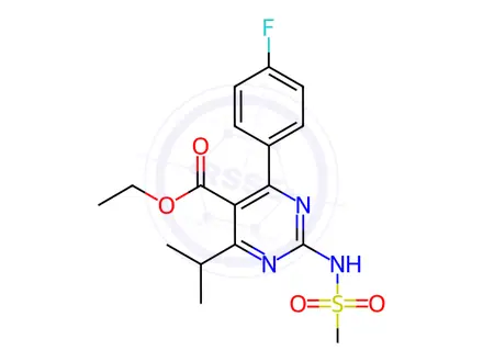 Chemical structure of Ethyl 4-(4-Fluorophenyl)-6-isopropyl-2-(N-methylsulfonamido)pyrimidine-5-carboxylate