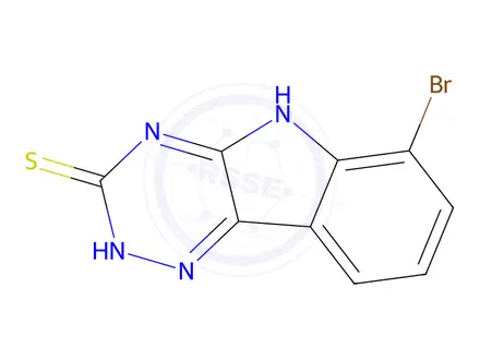 Chemical structure of 6-Bromo-5H-[1,2,4]triazino[5,6-b]indole-3-thiol